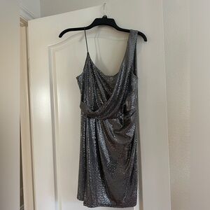 TopShop metallic silver sparkly dress size 6